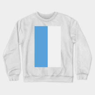 Dublin Sky Blue and White Halves Crewneck Sweatshirt